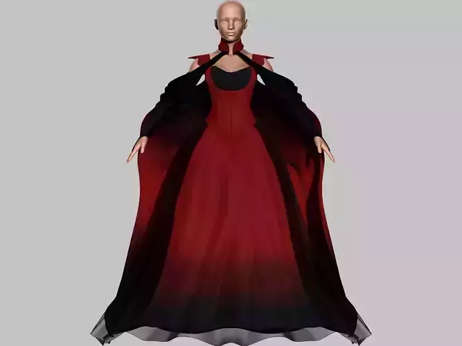 Victorian Gothic Dress 5 Low-poly 3D model