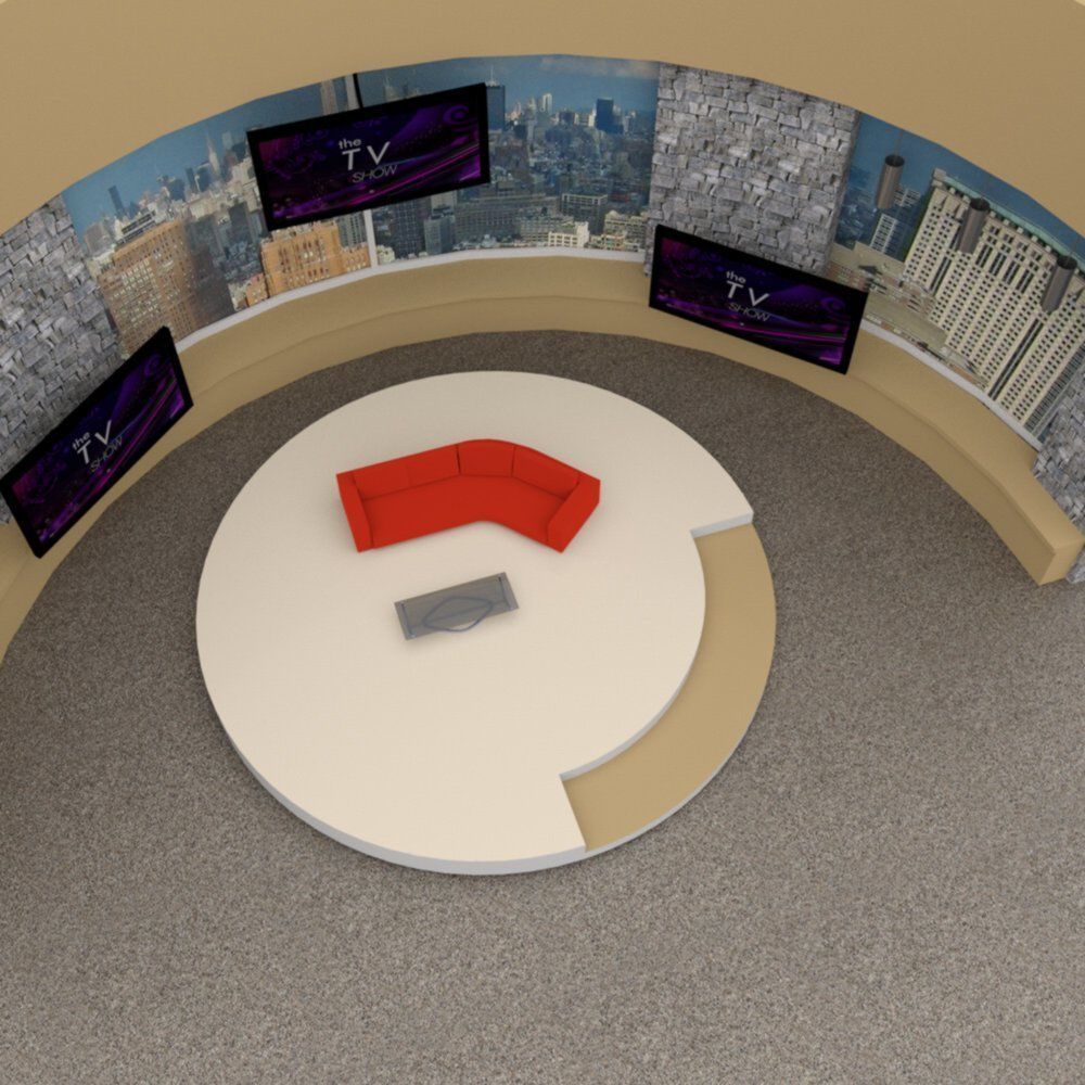 Daytime TV Talk Show Set 3D model_13