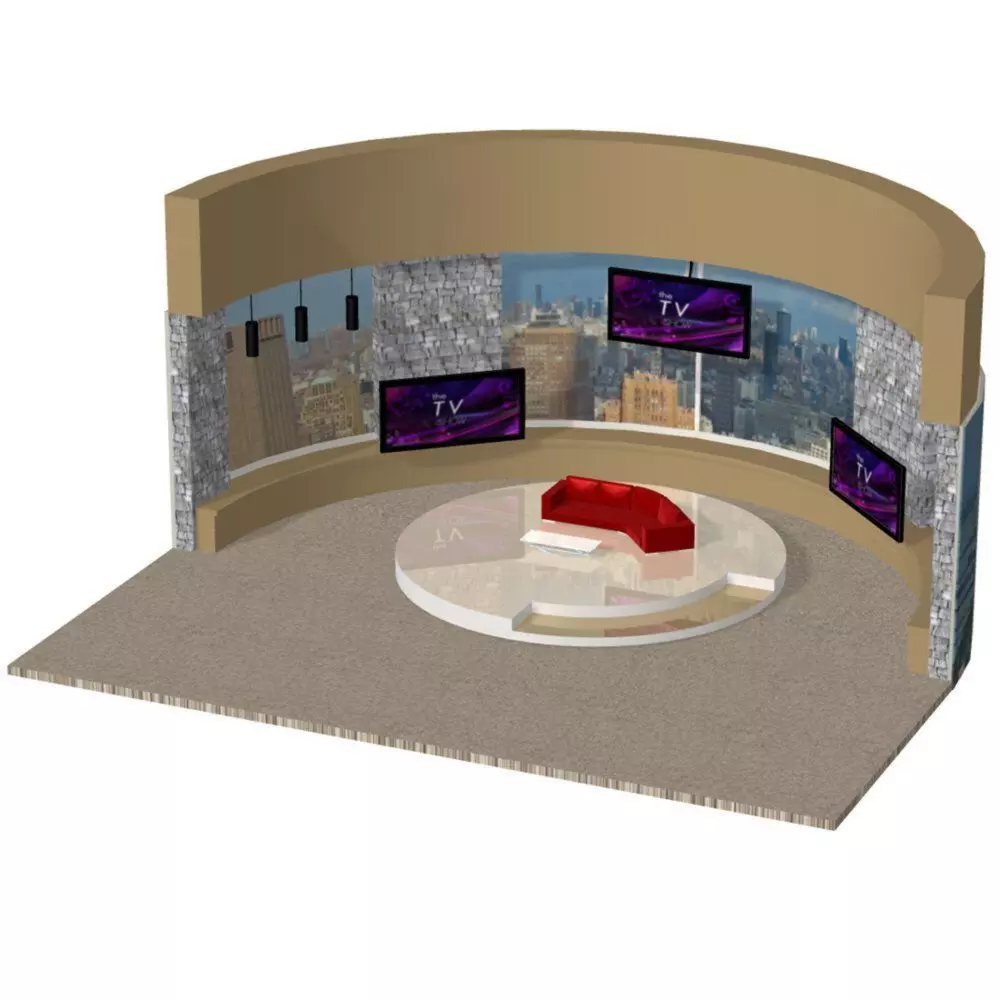 Daytime TV Talk Show Set 3D model_0