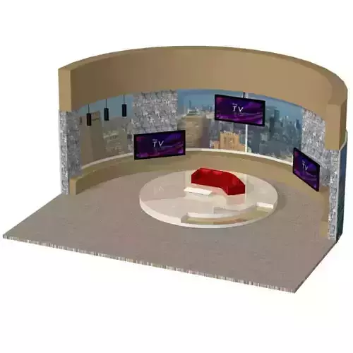 Daytime TV Talk Show Set 3D model