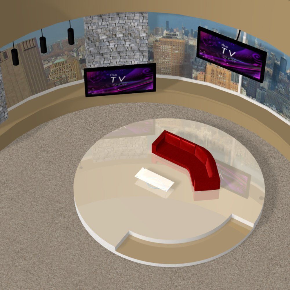 Daytime TV Talk Show Set 3D model_6