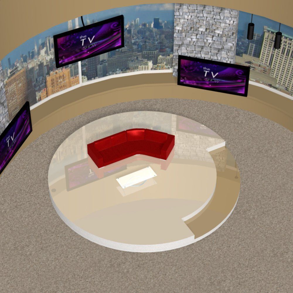 Daytime TV Talk Show Set 3D model_5