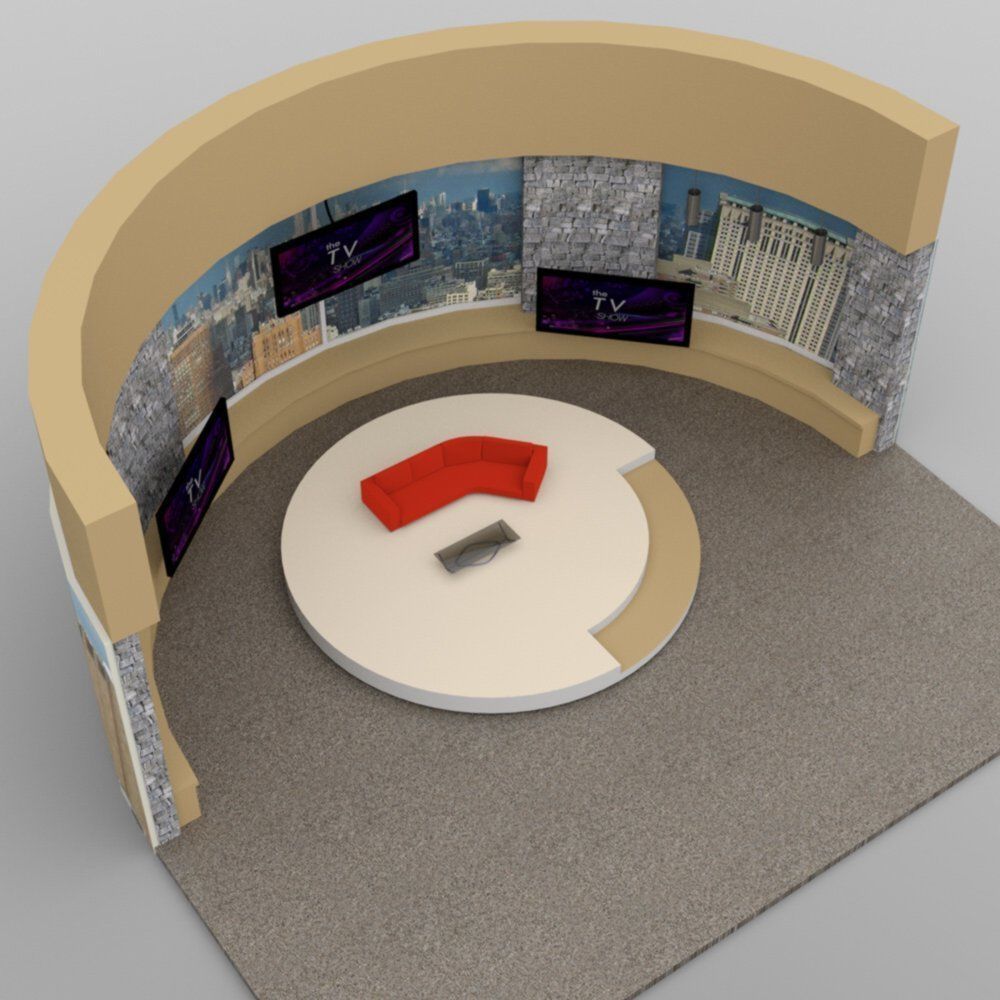 Daytime TV Talk Show Set 3D model_9