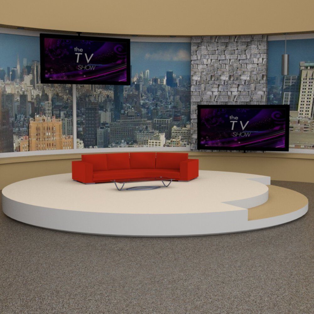Daytime TV Talk Show Set 3D model_8