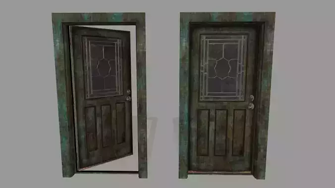 door 1 pair of wooden doors
