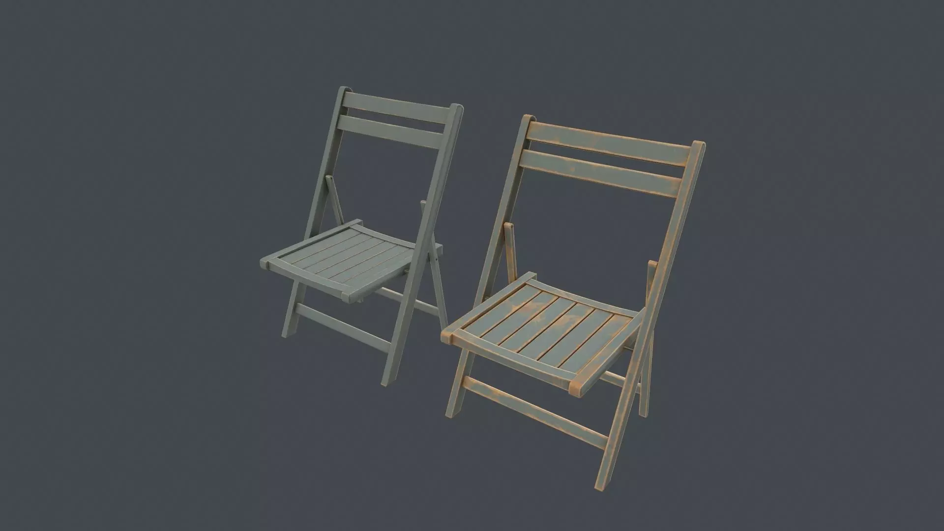 Game Ready Folding Chair Low-poly 3D model_0