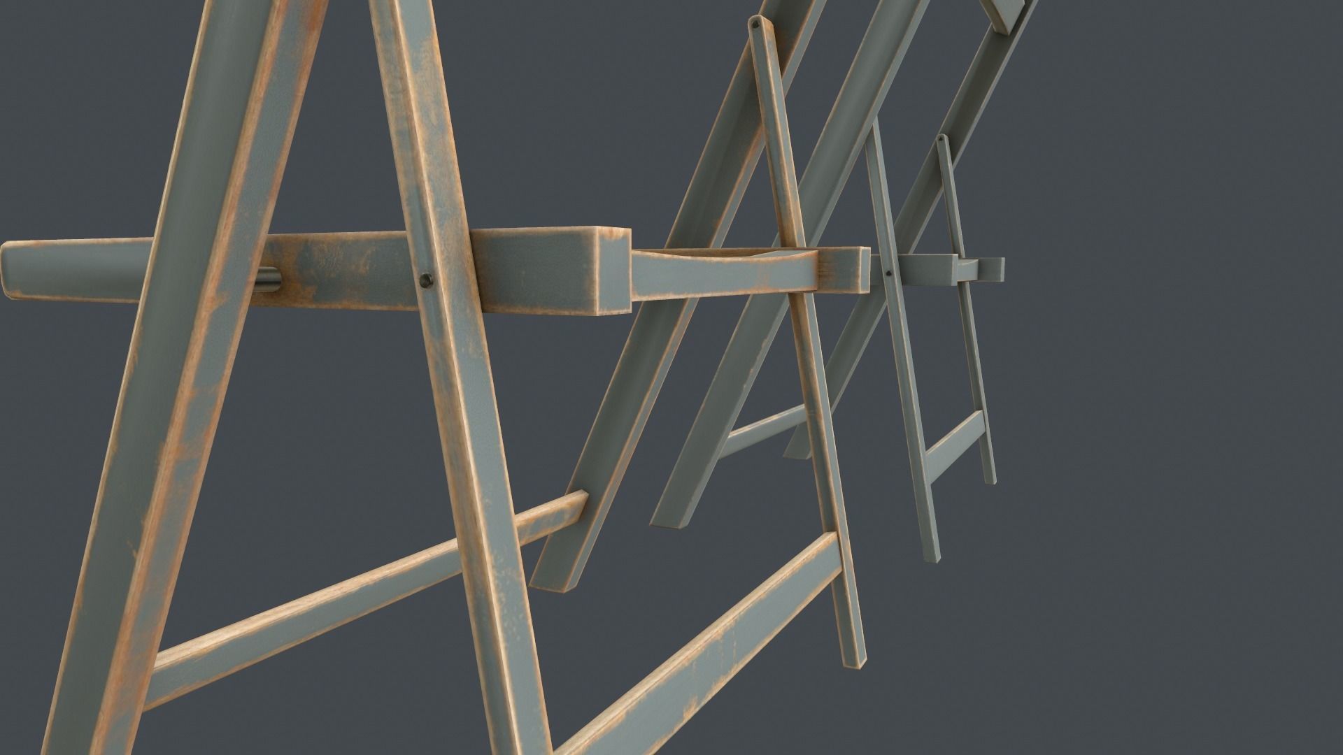 Game Ready Folding Chair Low-poly 3D model_2