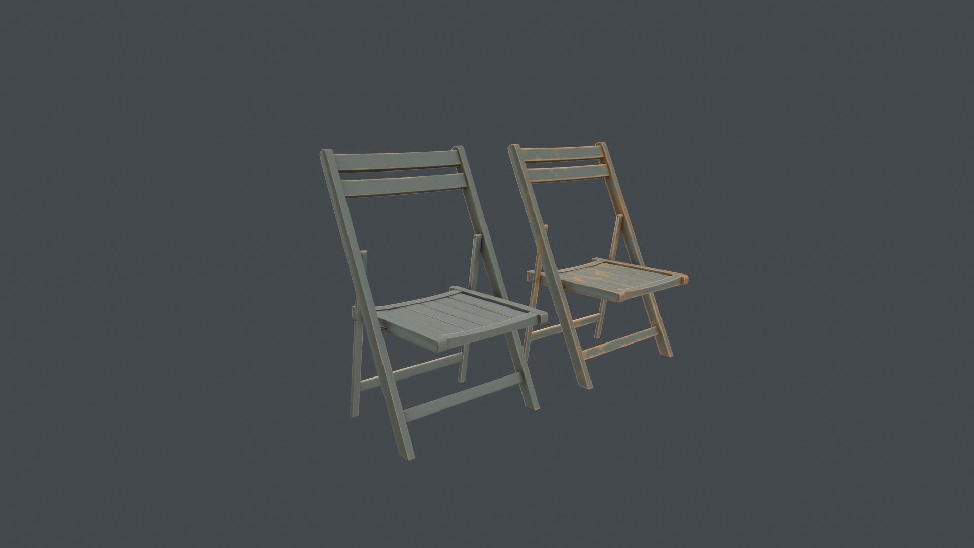 Game Ready Folding Chair Low-poly 3D model_9