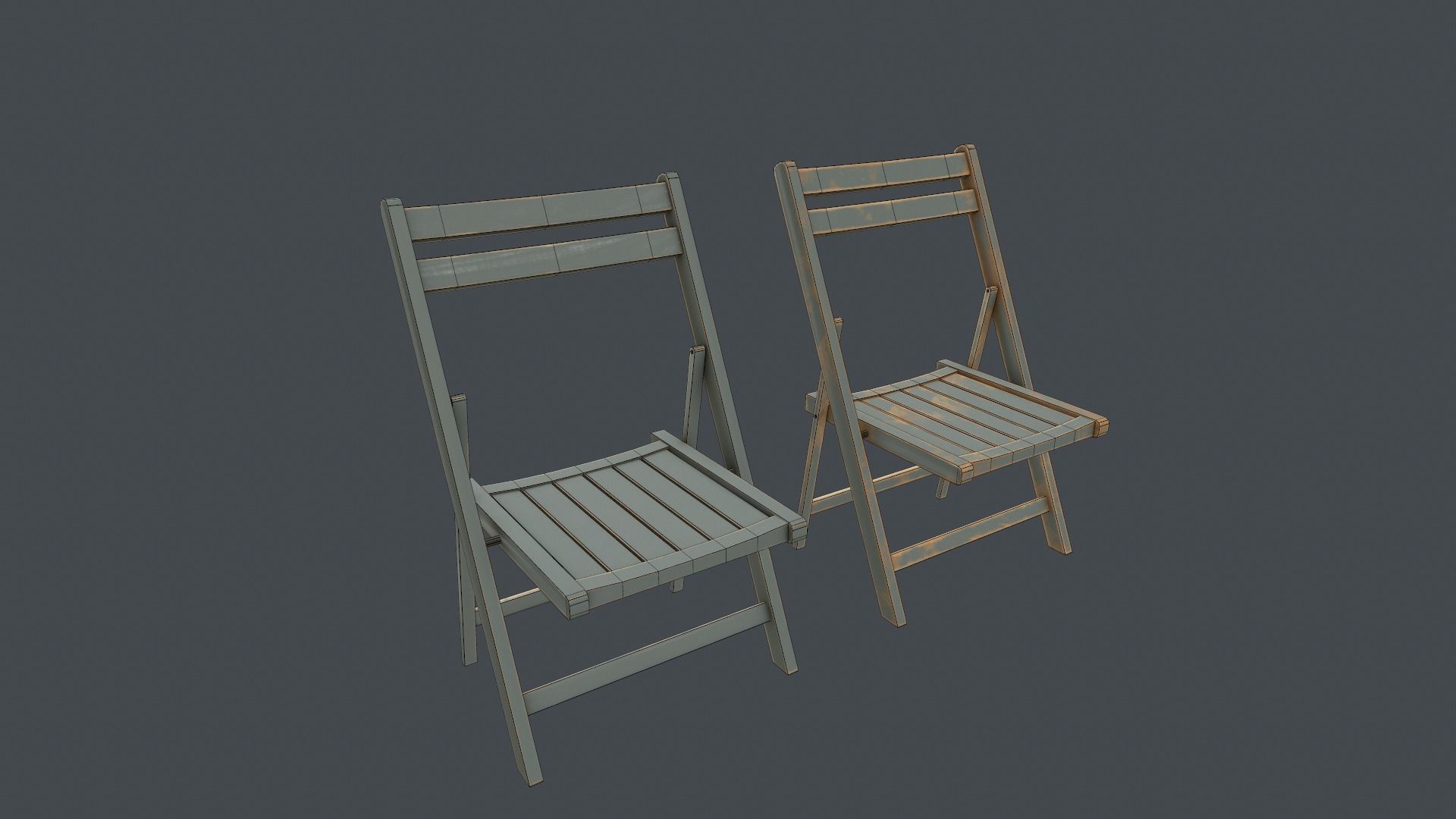 Game Ready Folding Chair Low-poly 3D model_10