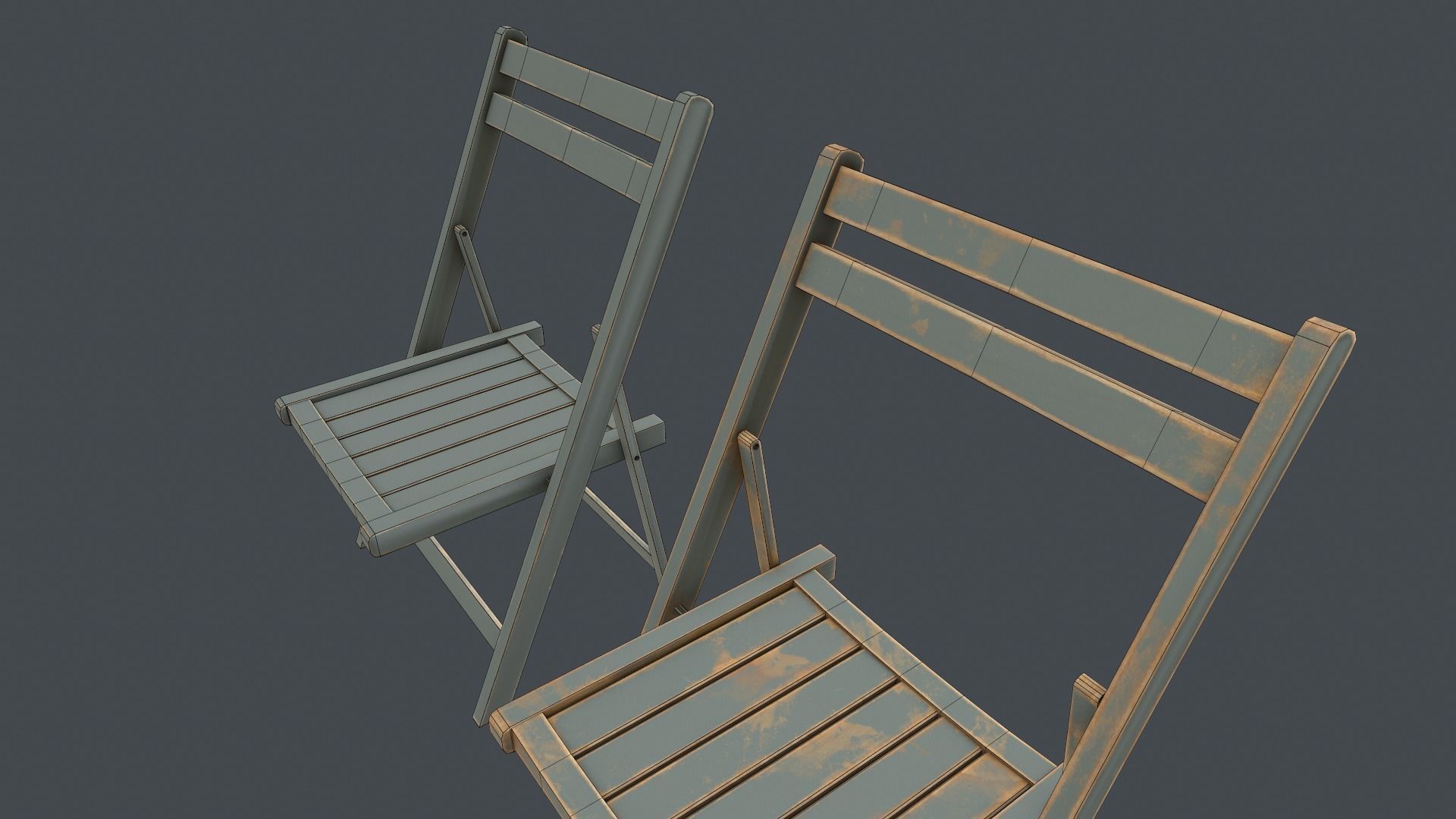 Game Ready Folding Chair Low-poly 3D model_5