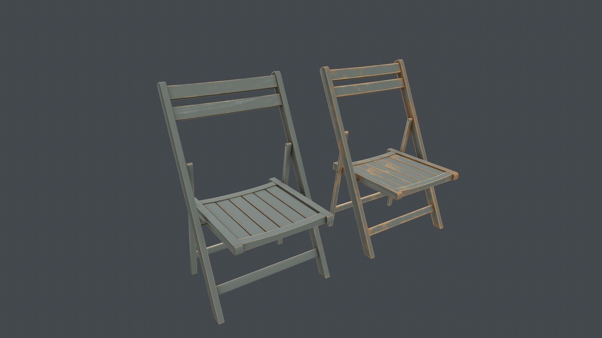 Game Ready Folding Chair Low-poly 3D model_8