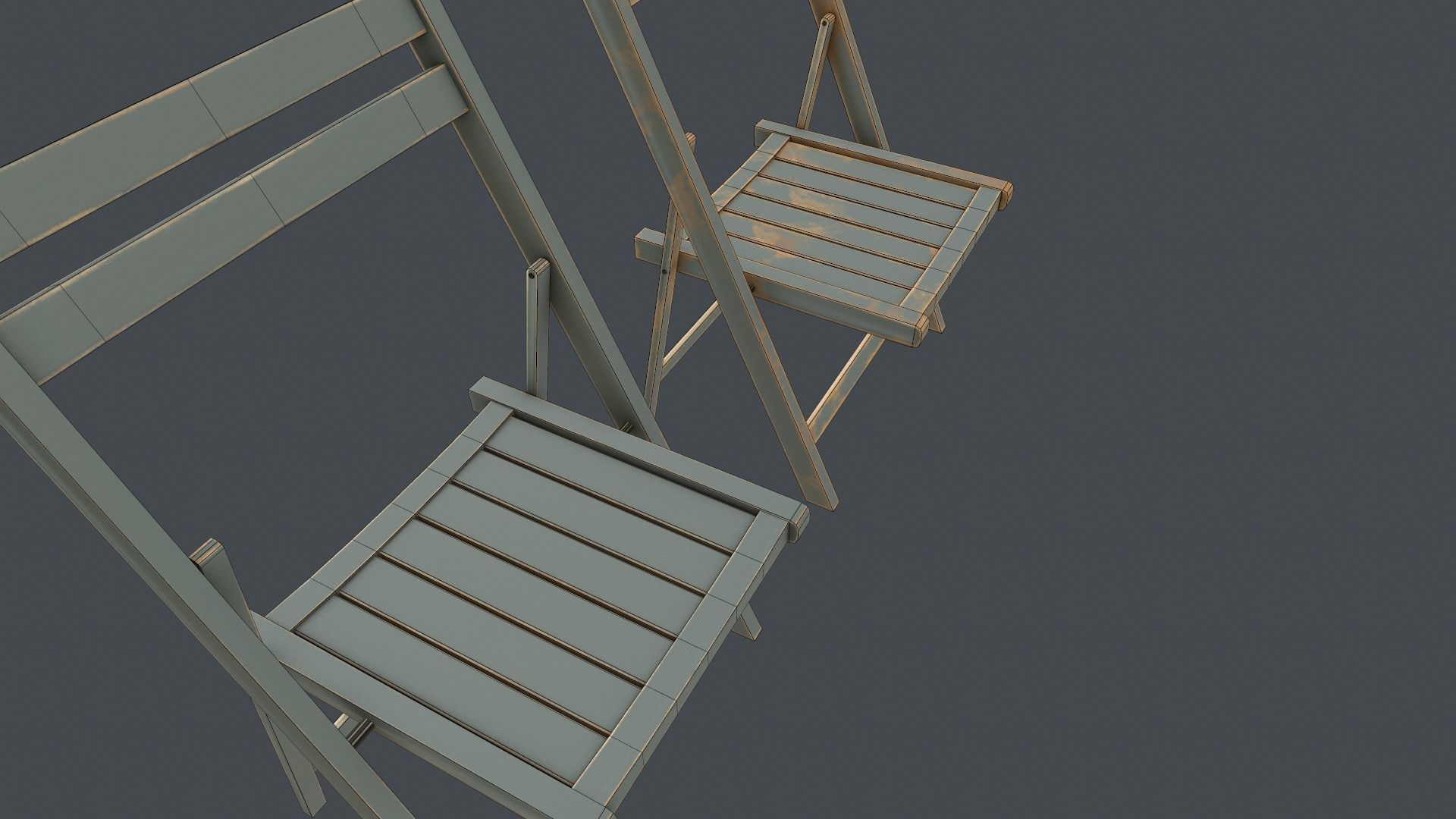 Game Ready Folding Chair Low-poly 3D model_4