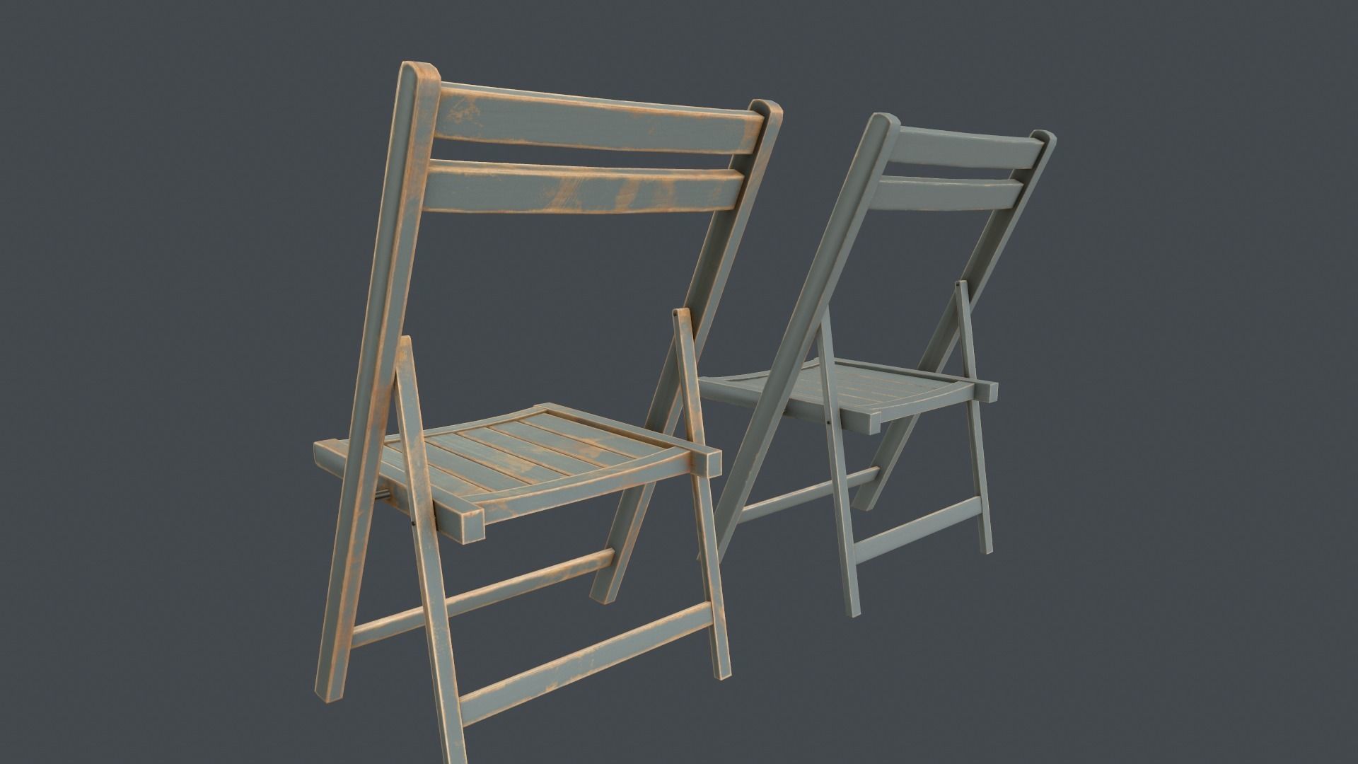 Game Ready Folding Chair Low-poly 3D model_6