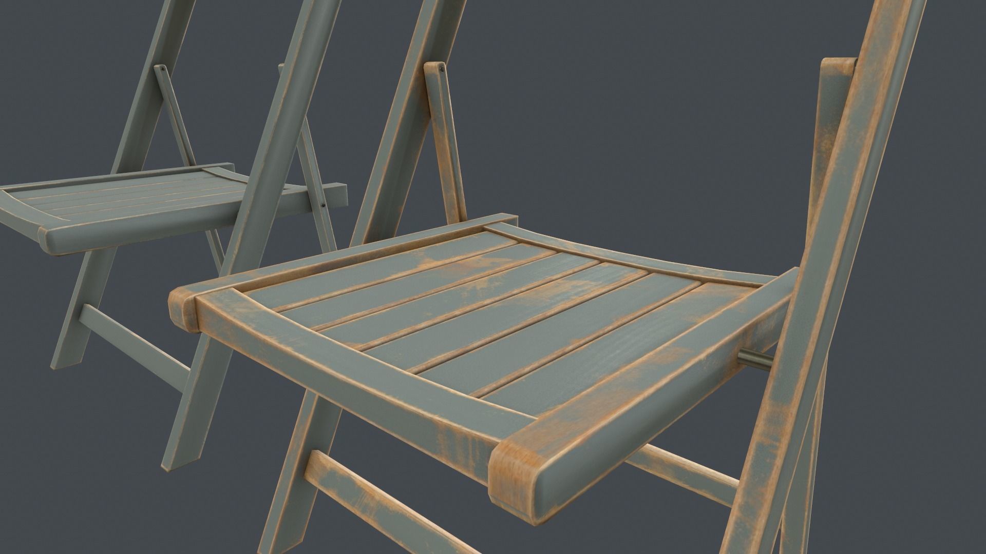 Game Ready Folding Chair Low-poly 3D model_1