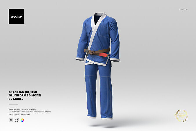 Brazilian Jiu Jitsu GI Uniform 3D Model 3D model