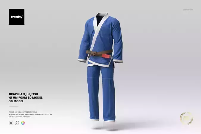 Brazilian Jiu Jitsu GI Uniform 3D Model