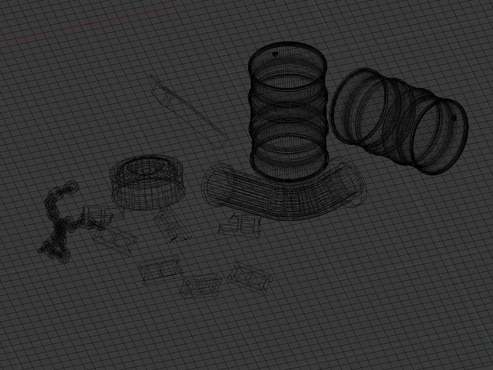 Muddy Junkyard Blender Scene with Props and Debris 3D model_9