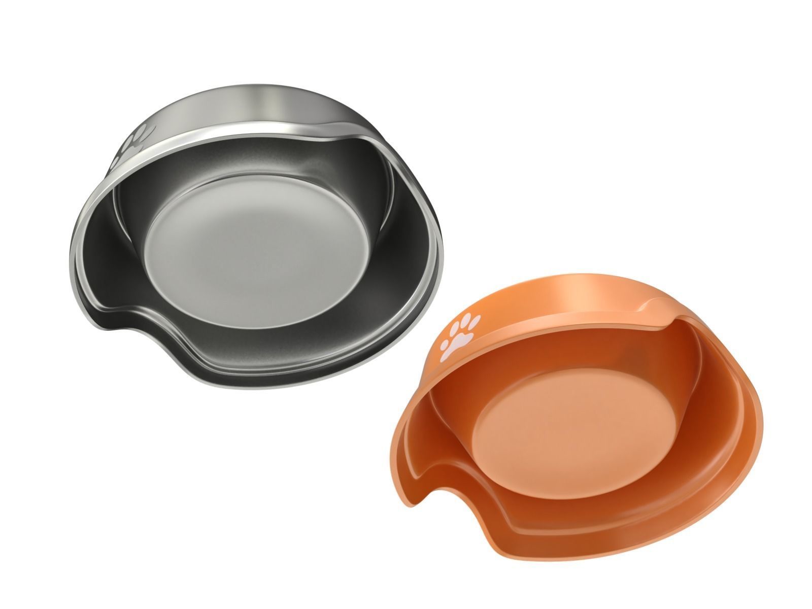 Metal and Plastic Dog Bowl 3D model_1