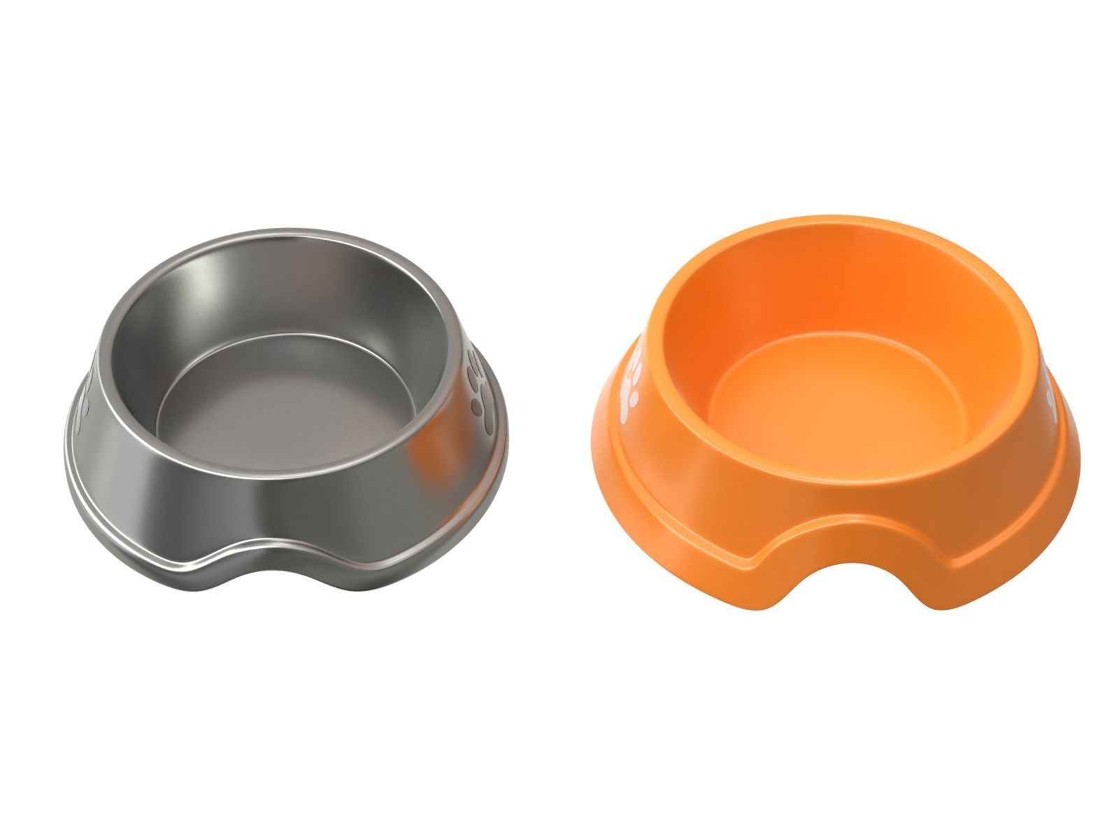 Metal and Plastic Dog Bowl 3D model_4