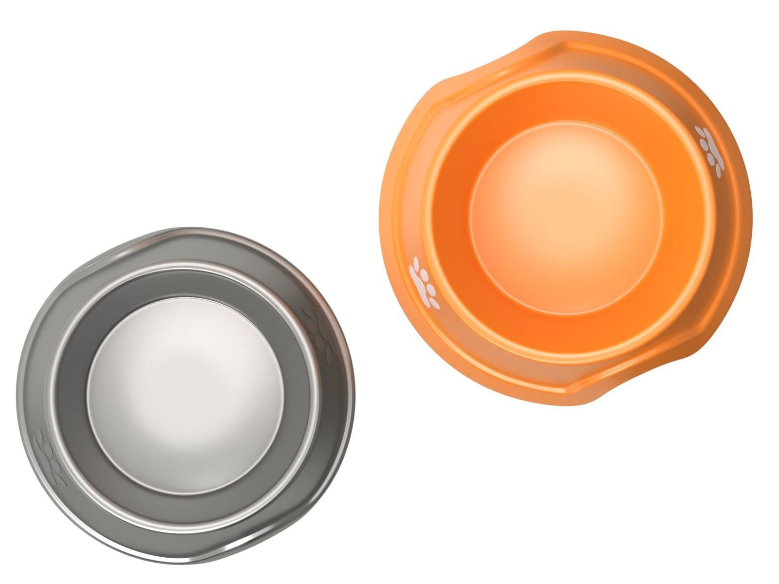 Metal and Plastic Dog Bowl 3D model_3