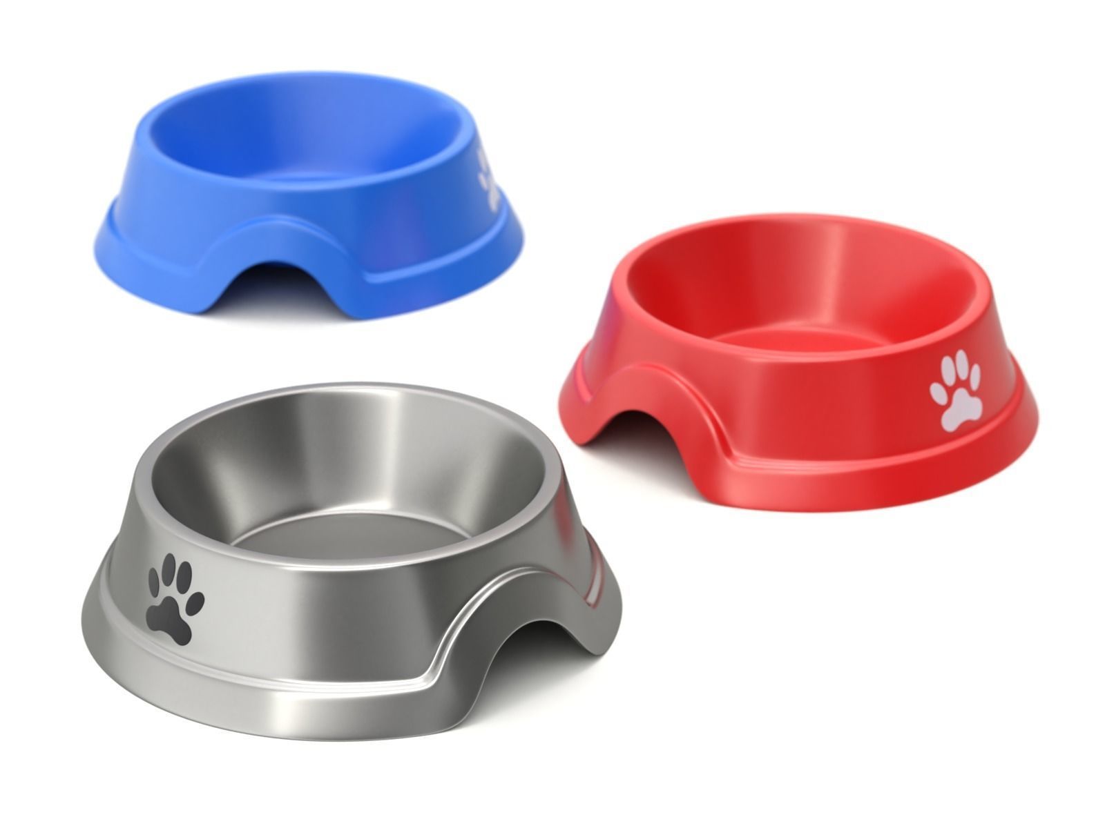 Metal and Plastic Dog Bowl 3D model_8