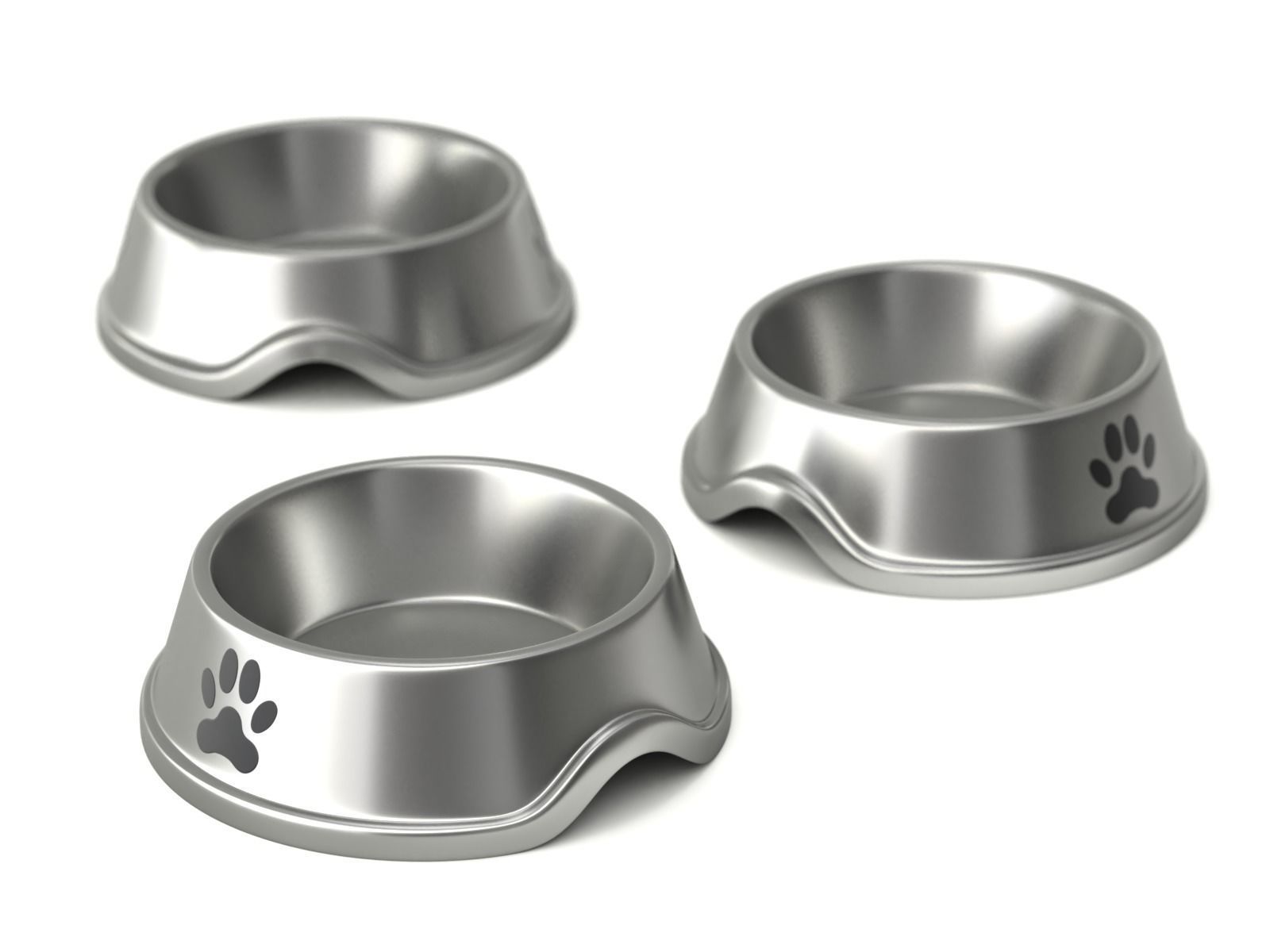 Metal and Plastic Dog Bowl 3D model_5