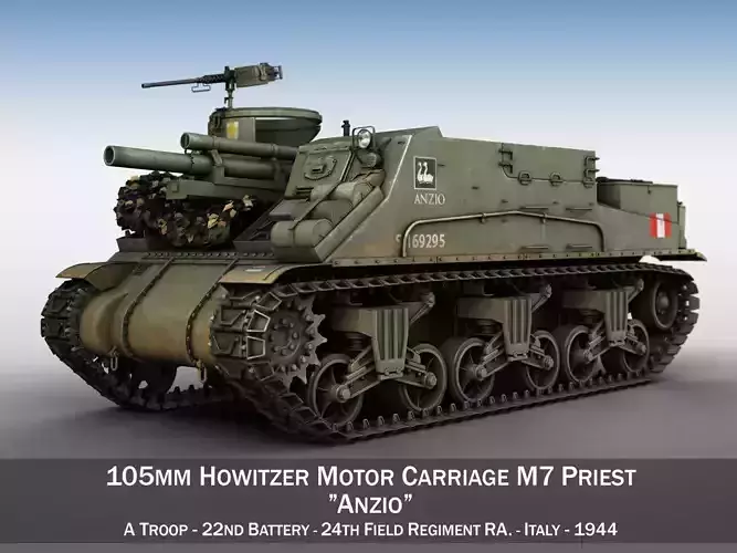 M7 Priest - Anzio 3D model