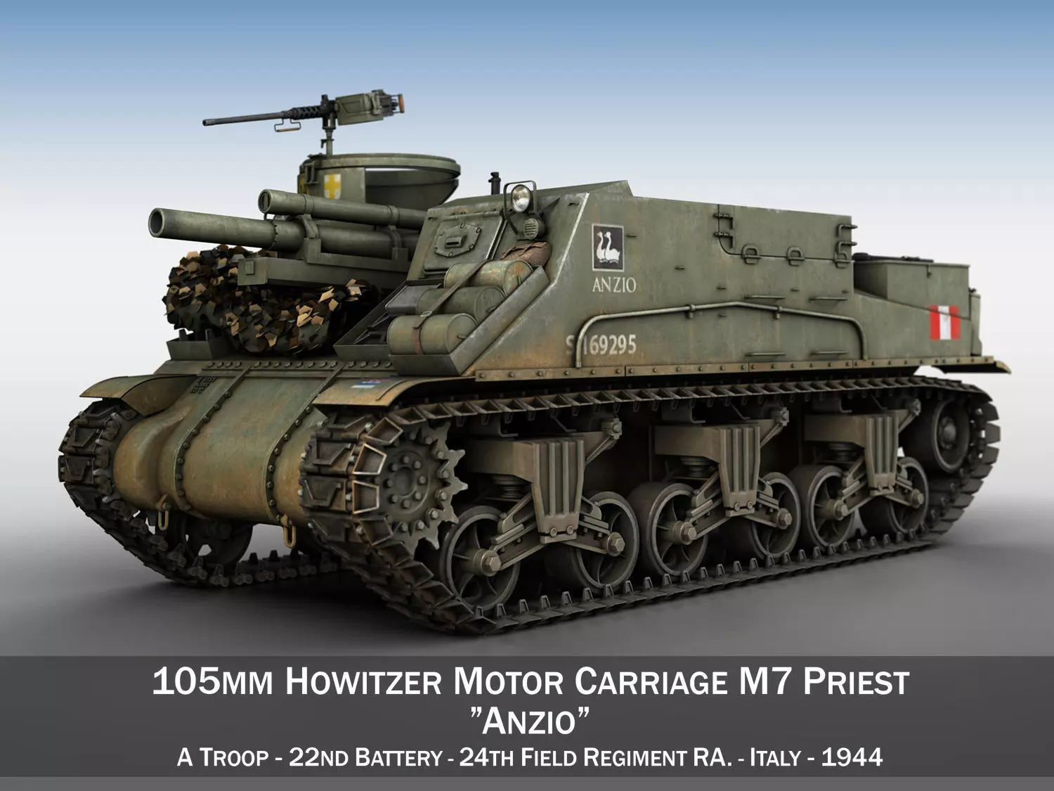 M7 Priest - Anzio 3D model