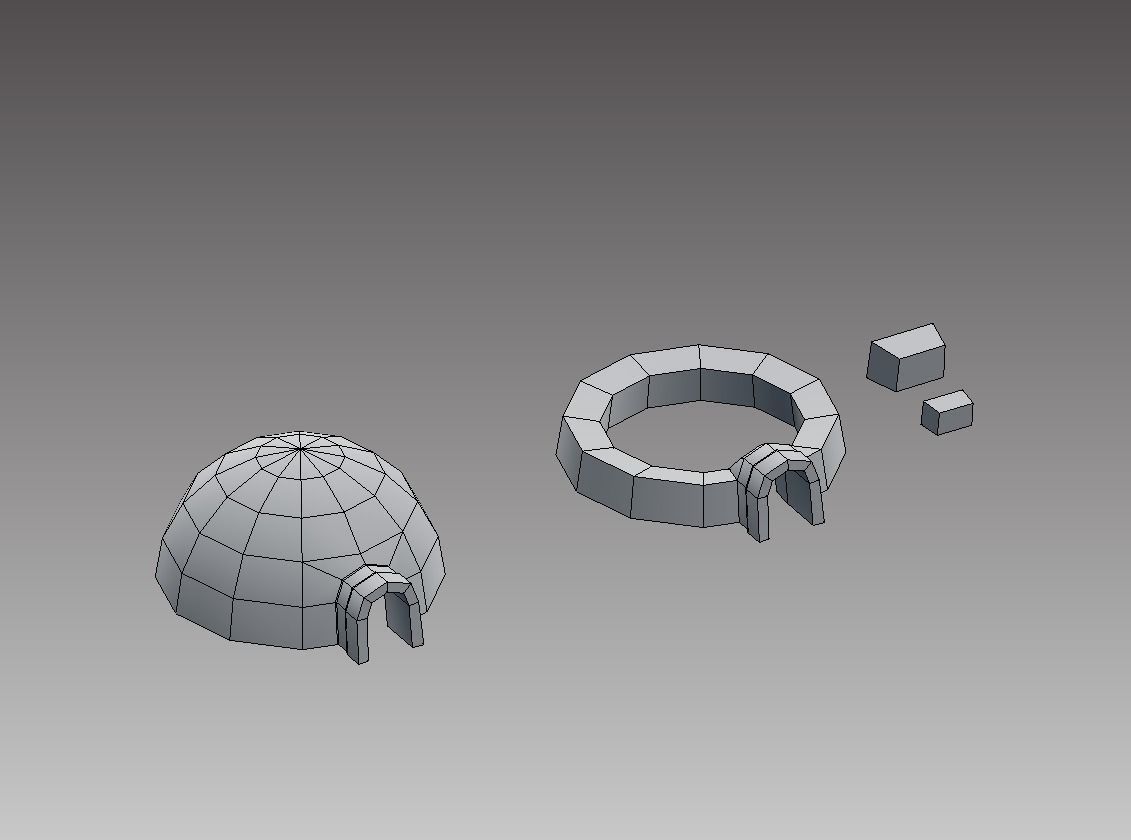 POLYArctic arctic with teepee Low-poly 3D model_8