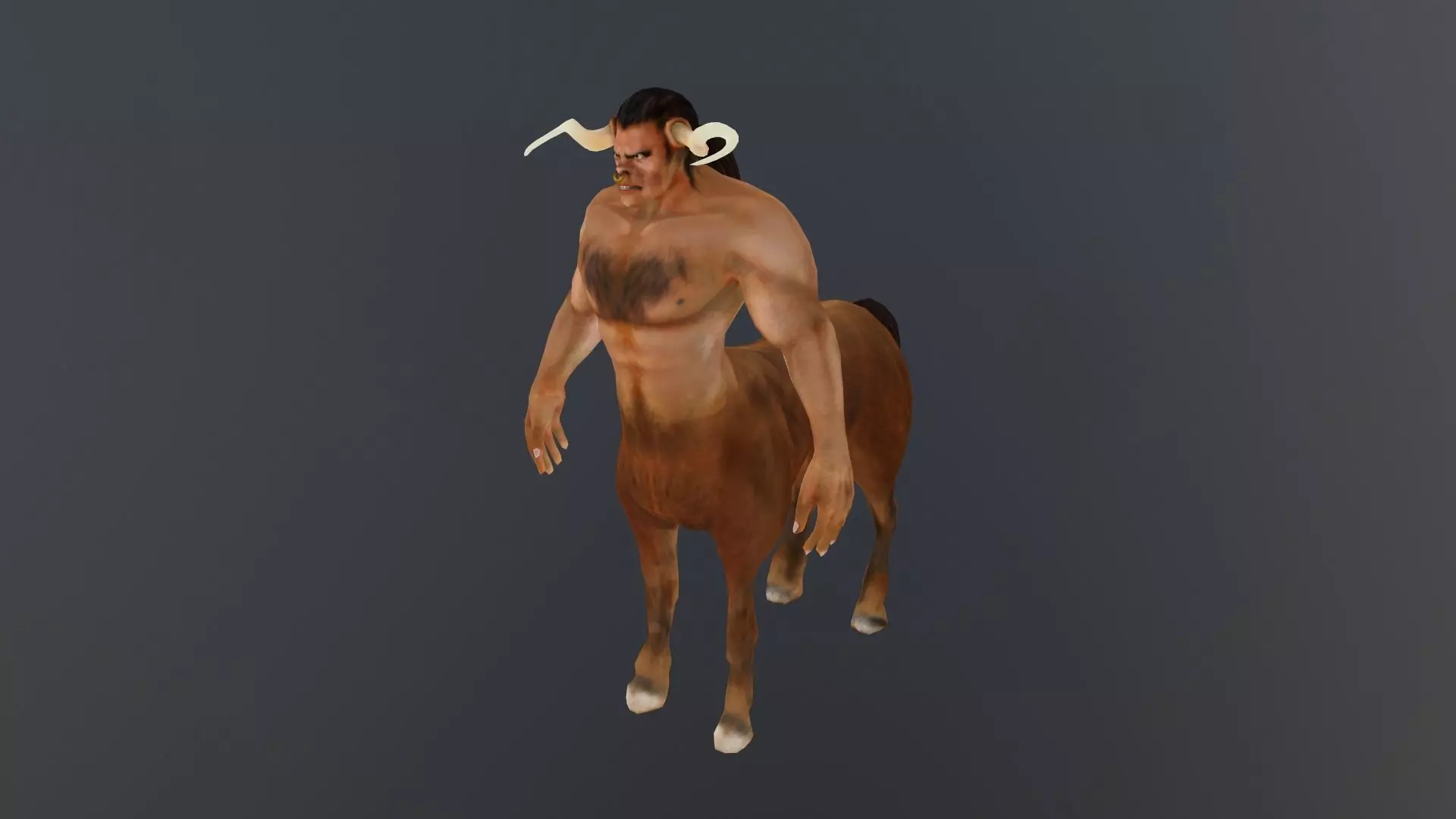Cinotaur horse with horns Free low-poly 3D model