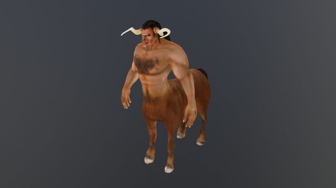 Cinotaur horse with horns Free low-poly 3D model