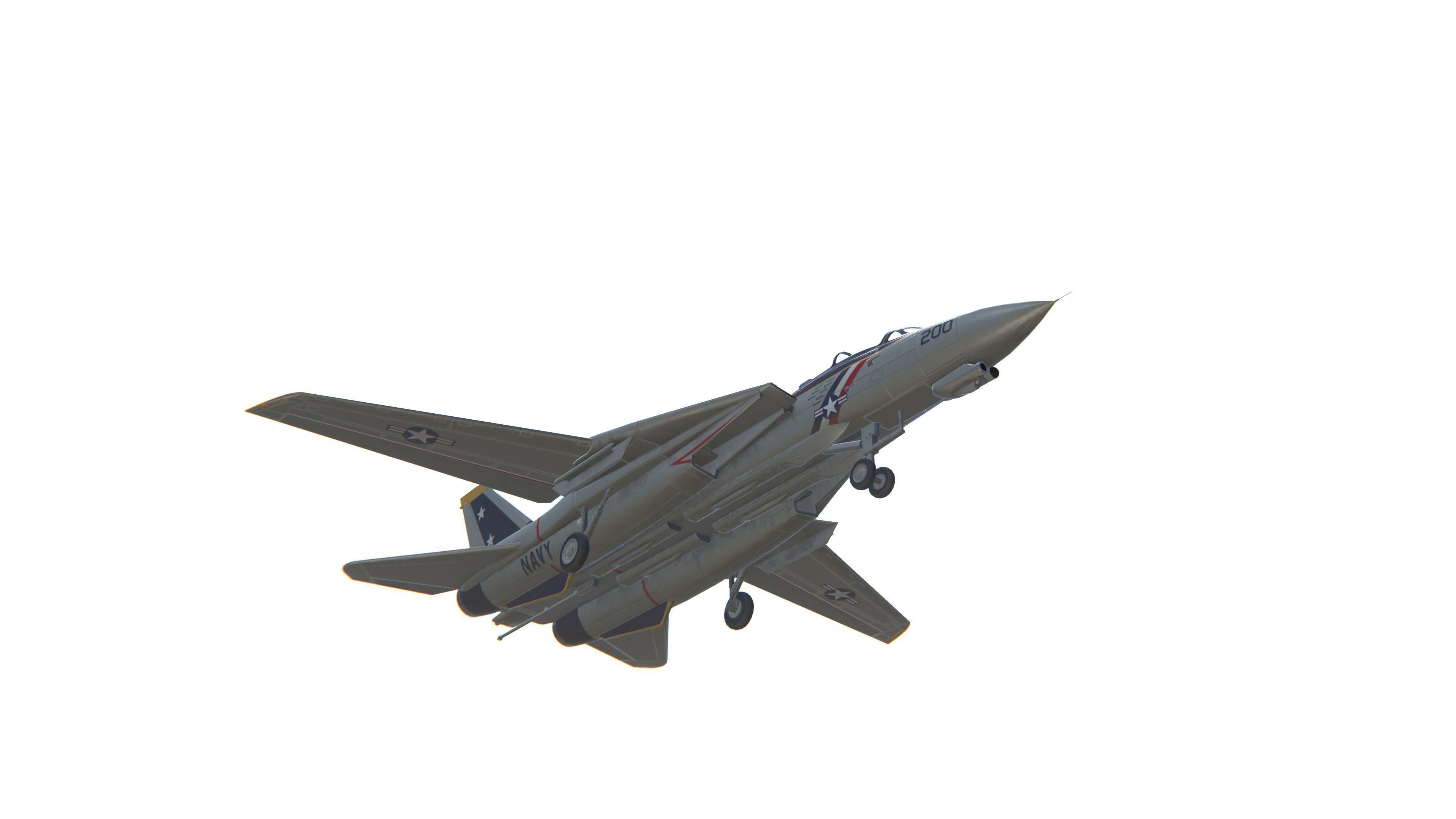 F-14 Tomcat Jet Fighter Aircraft Low-poly 3D model_12