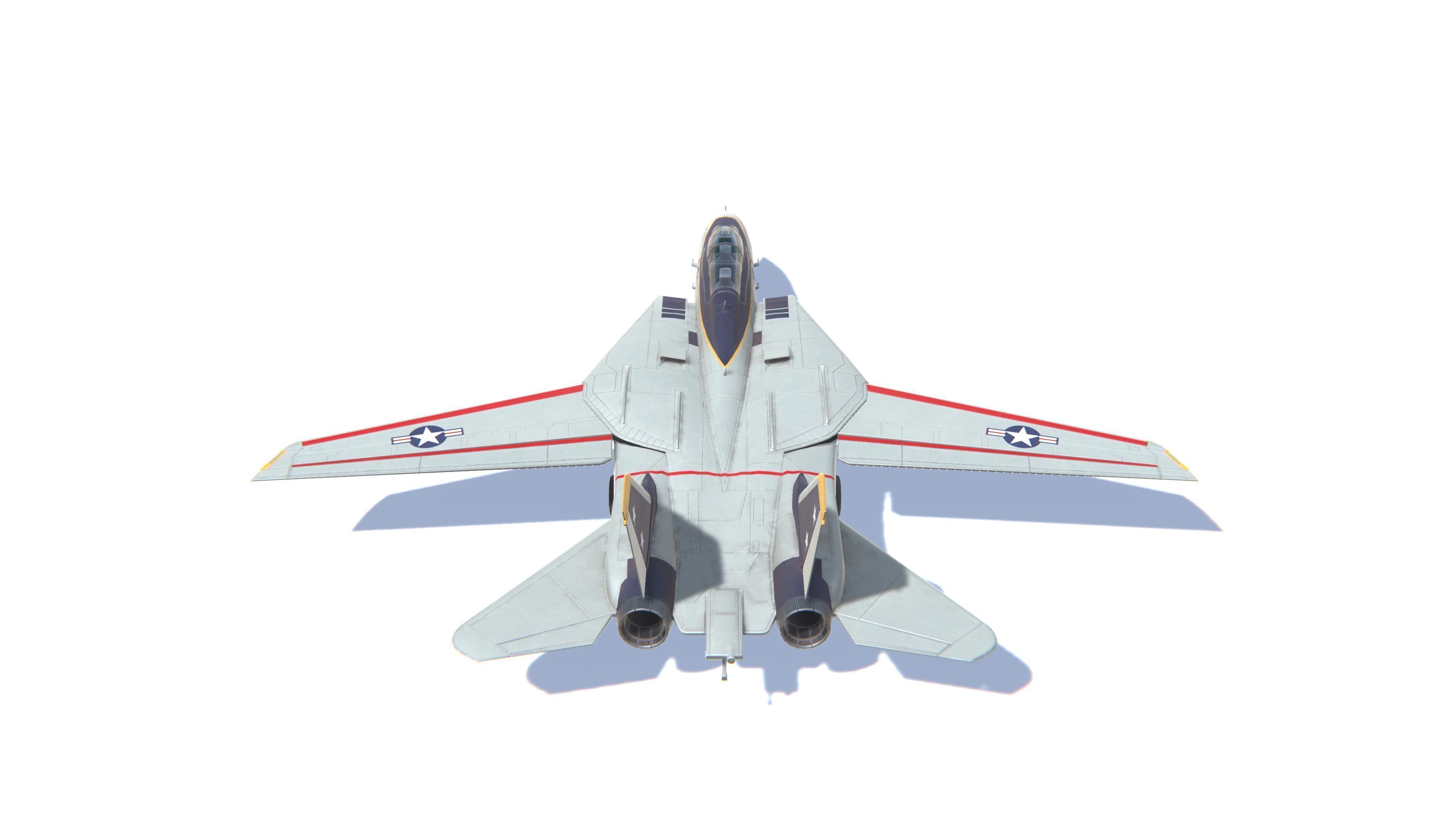 F-14 Tomcat Jet Fighter Aircraft Low-poly 3D model_6