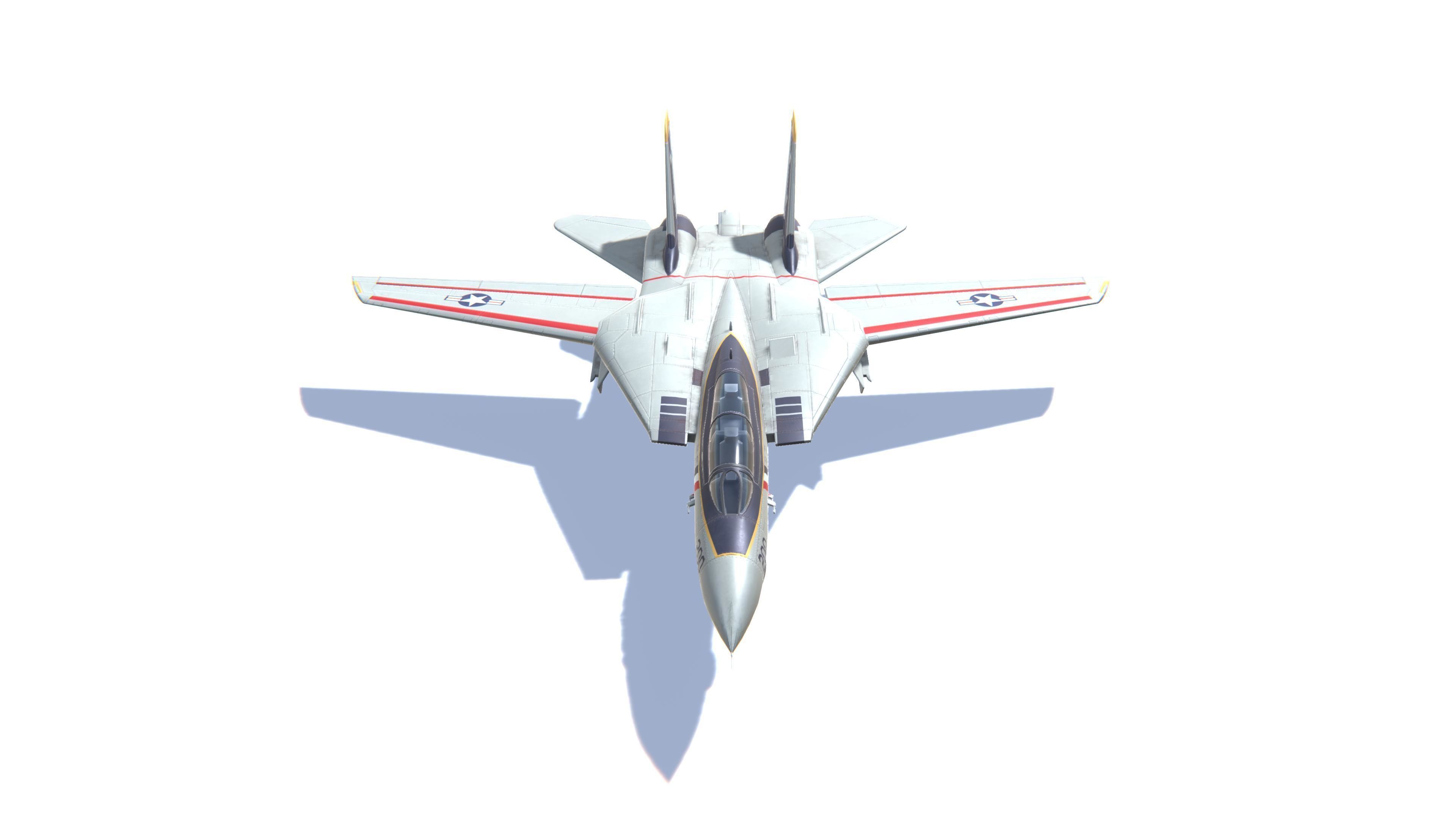 F-14 Tomcat Jet Fighter Aircraft Low-poly 3D model_2