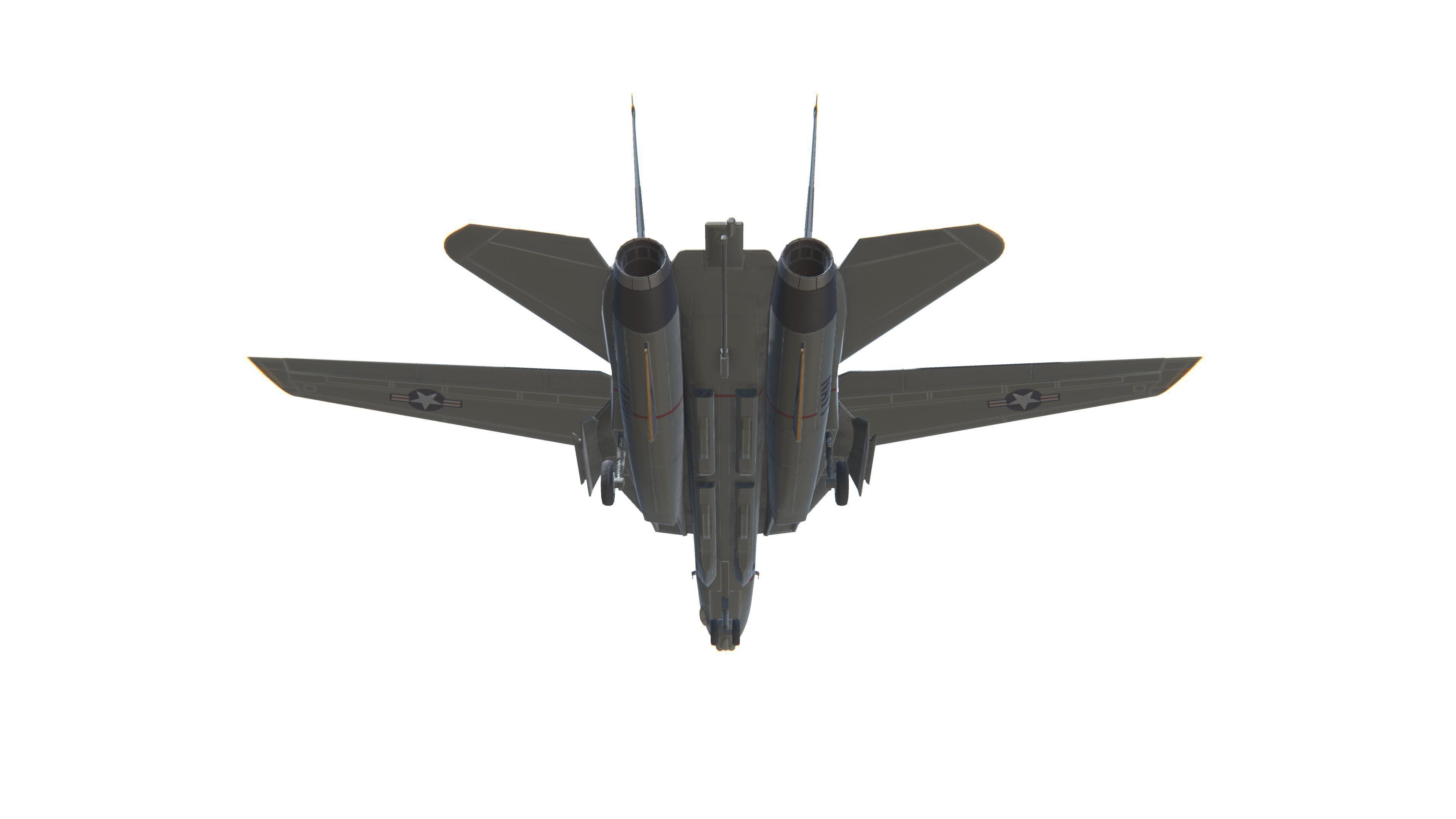 F-14 Tomcat Jet Fighter Aircraft Low-poly 3D model_15