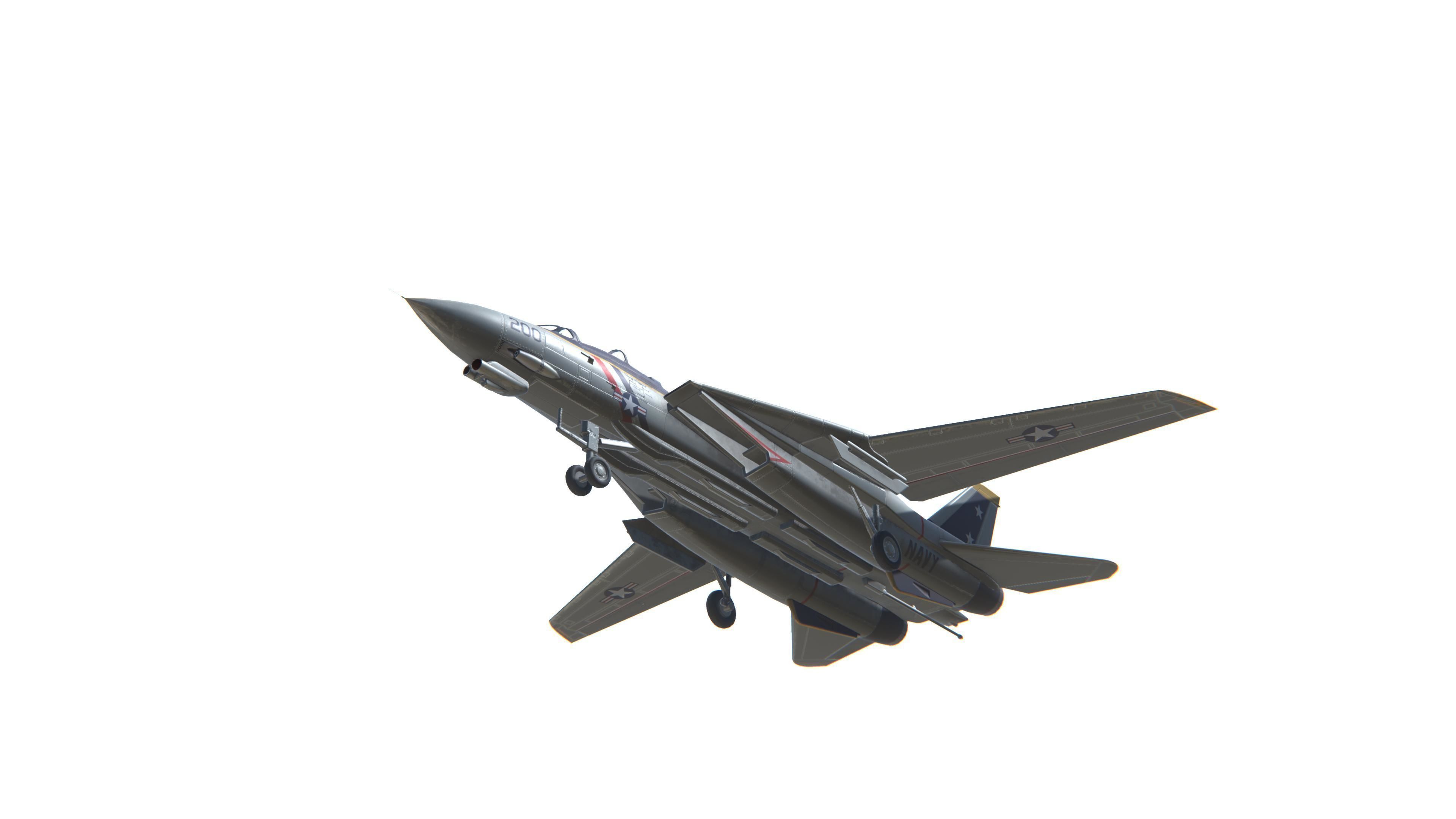 F-14 Tomcat Jet Fighter Aircraft Low-poly 3D model_10