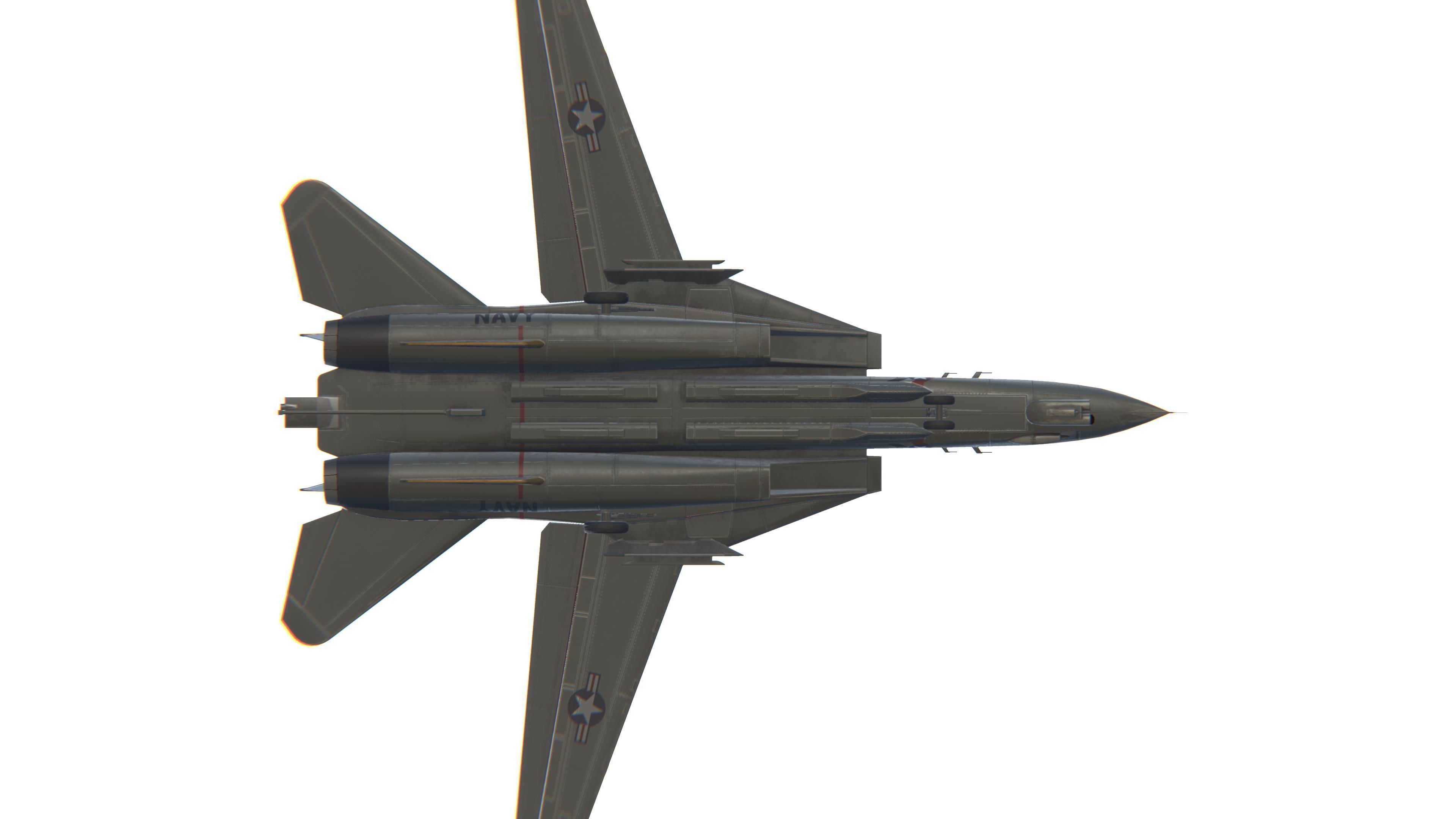 F-14 Tomcat Jet Fighter Aircraft Low-poly 3D model_23