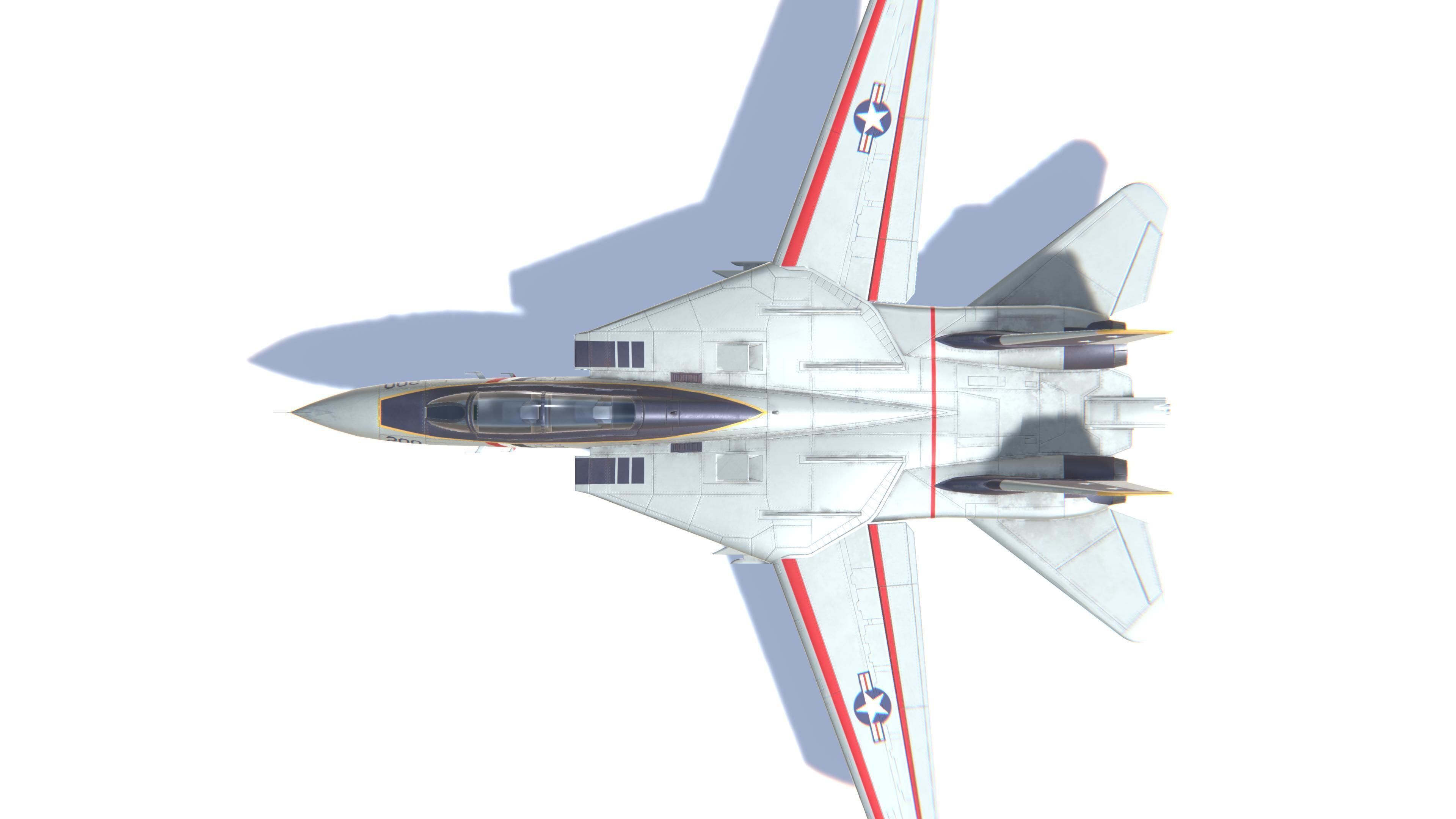 F-14 Tomcat Jet Fighter Aircraft Low-poly 3D model_22