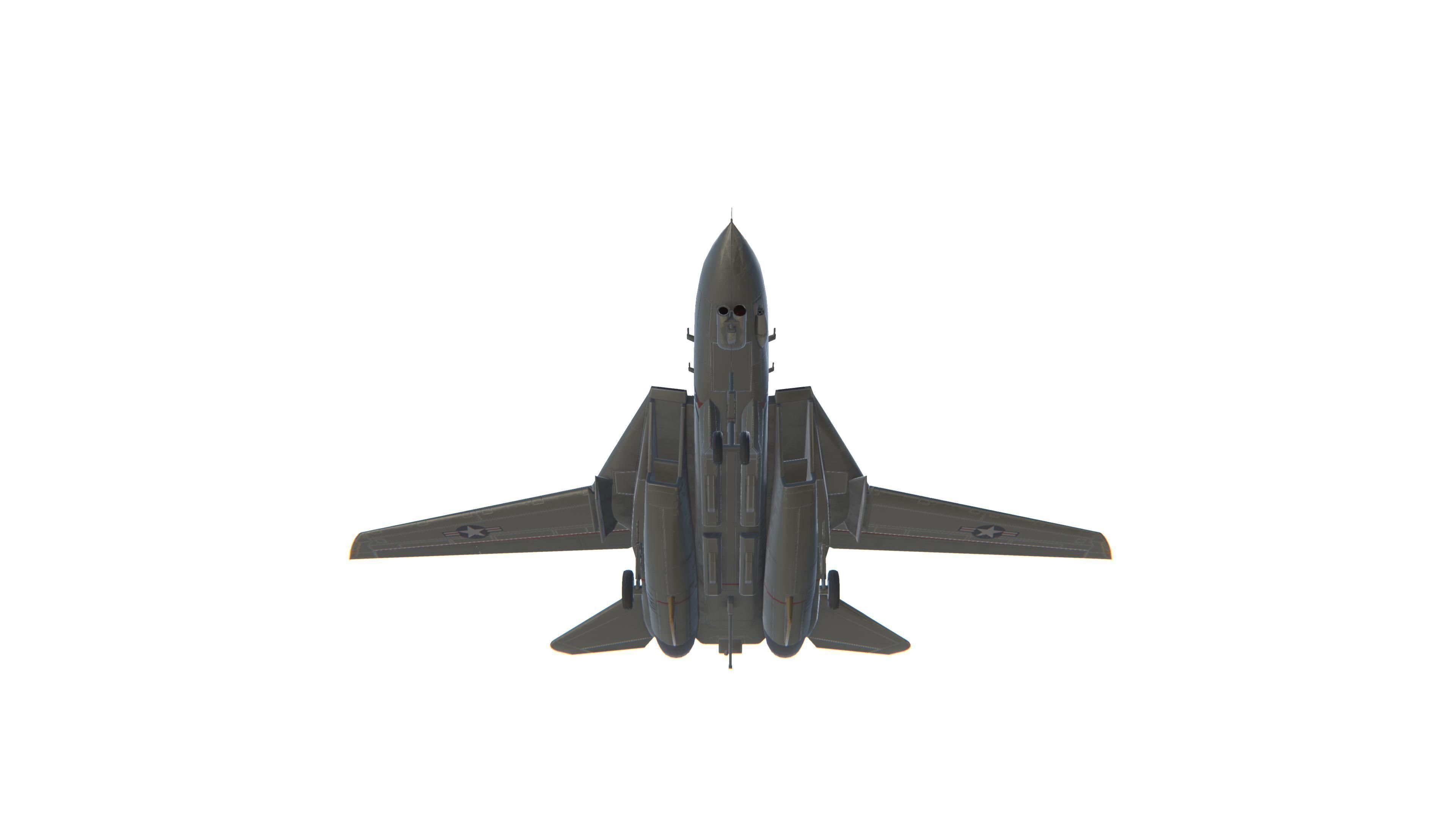 F-14 Tomcat Jet Fighter Aircraft Low-poly 3D model_11