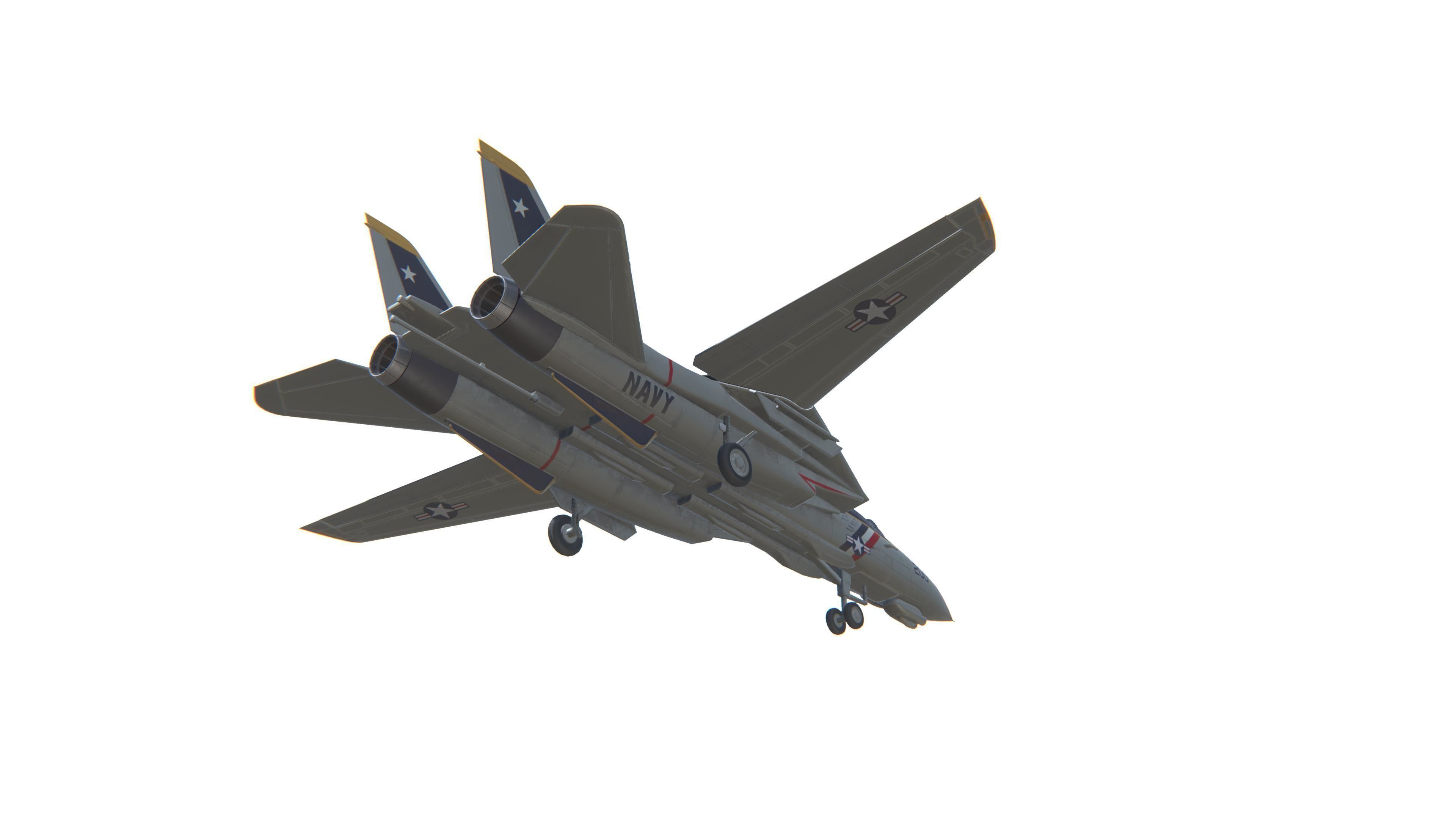 F-14 Tomcat Jet Fighter Aircraft Low-poly 3D model_14
