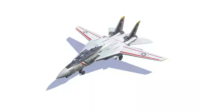 F-14 Tomcat Jet Fighter Aircraft Low-poly 3D model