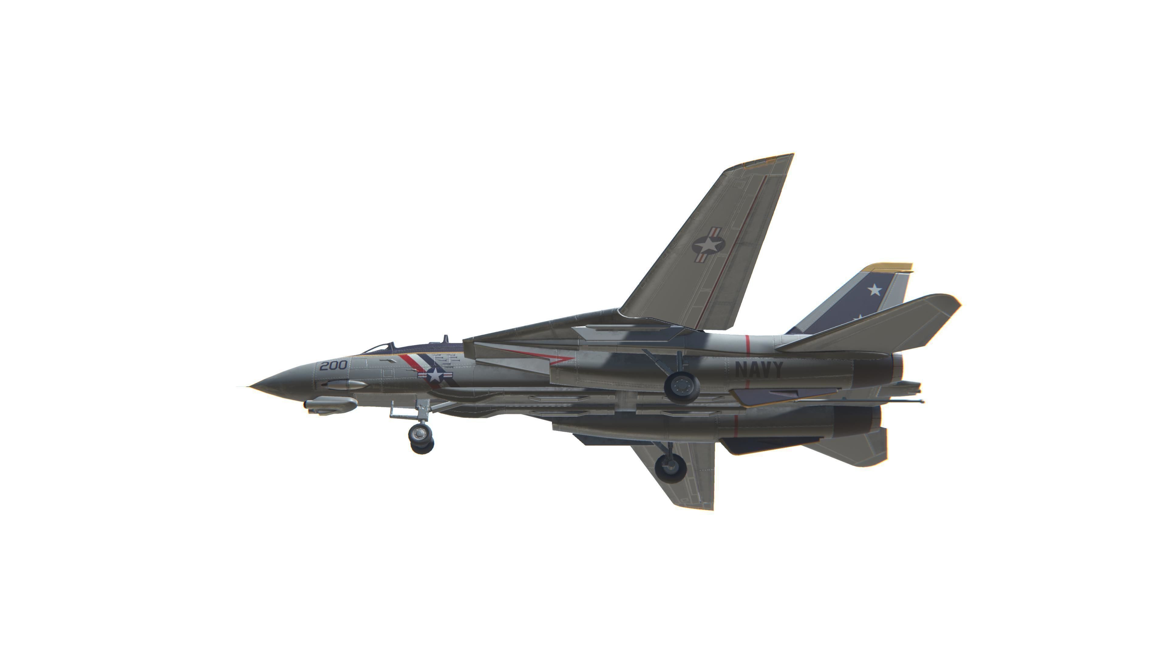 F-14 Tomcat Jet Fighter Aircraft Low-poly 3D model_17