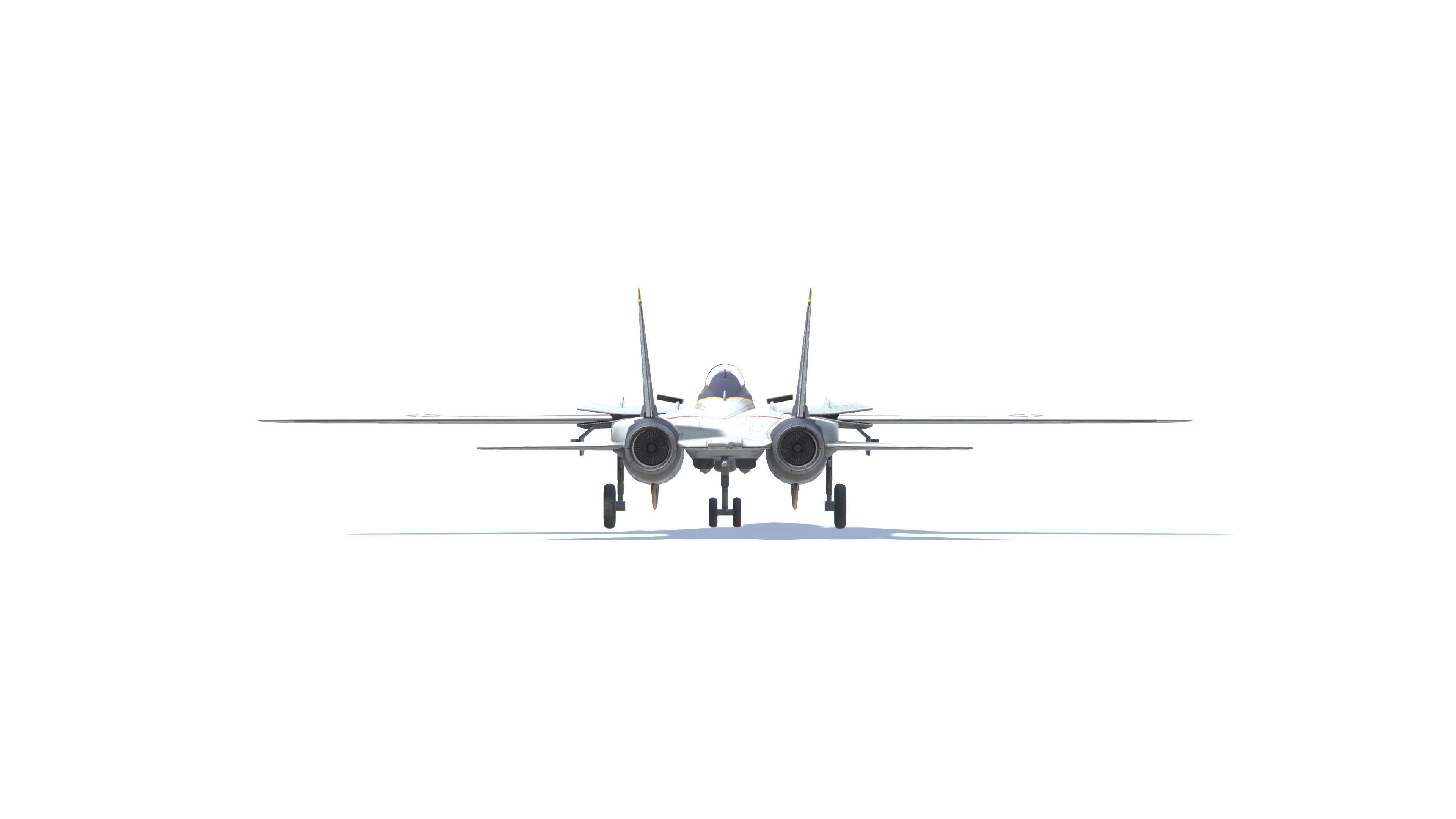 F-14 Tomcat Jet Fighter Aircraft Low-poly 3D model_20