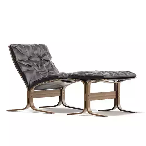 Lounge Chair 3D Model with Footrest