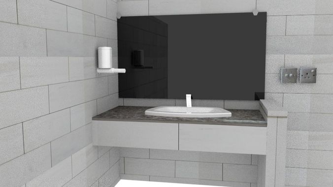Washroom assets low poly Low-poly 3D model