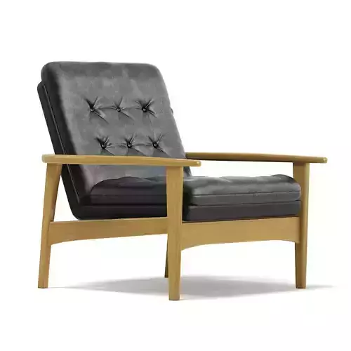 Classic Black Armchair 3D Model