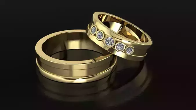 Ring 8 two gold wedding rings