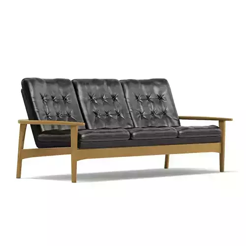 Classic Black Sofa 3D Model