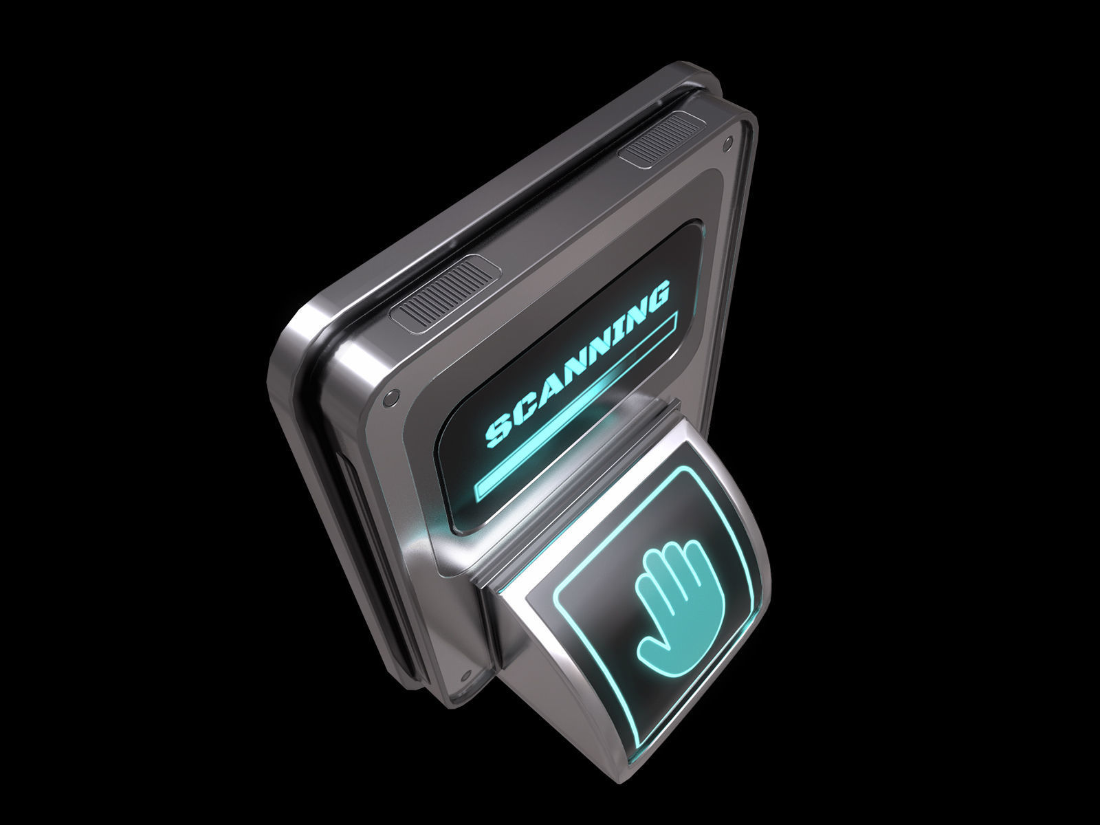 Low Poly Biometric Door Lock Low-poly 3D model_3