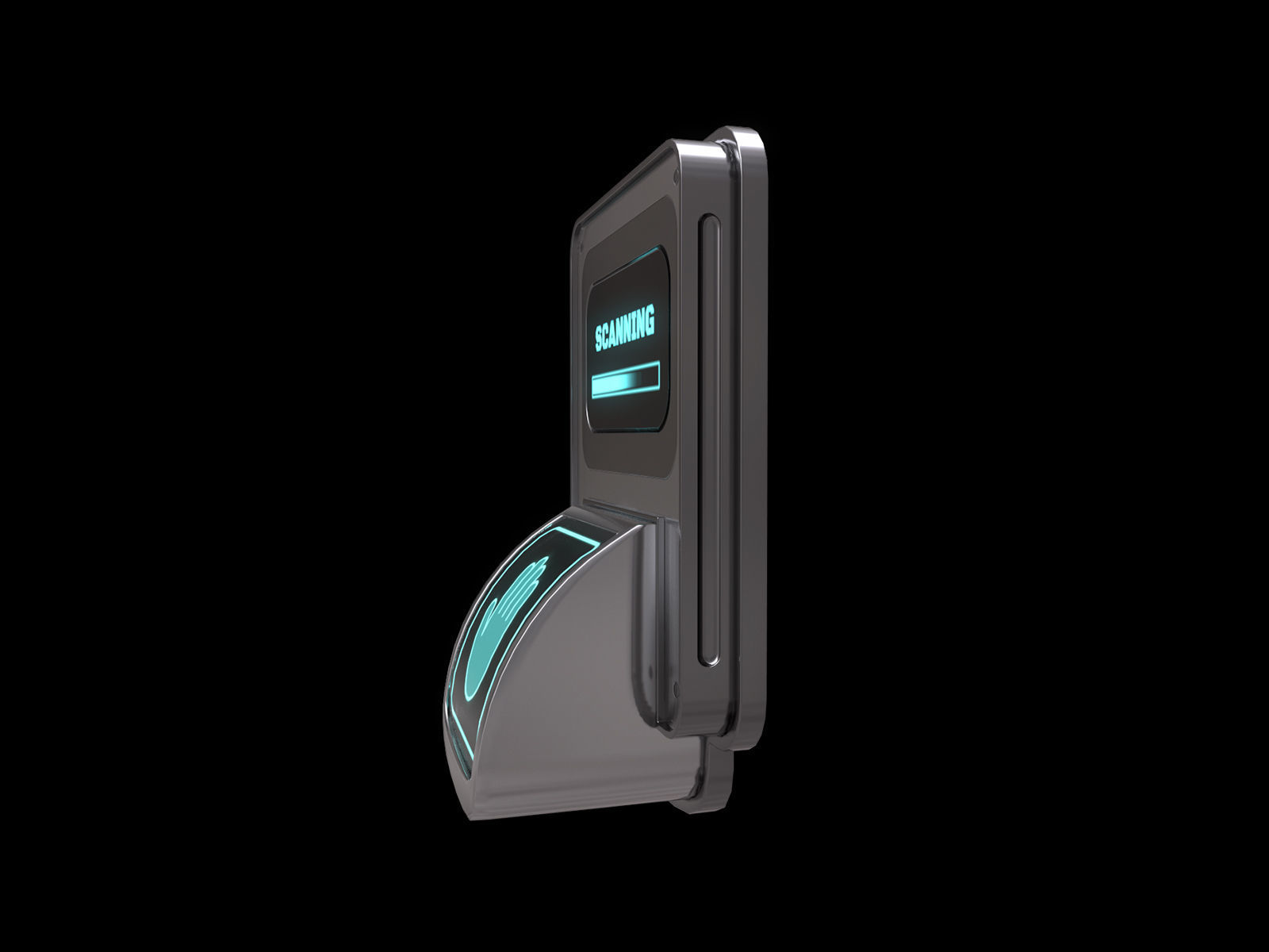 Low Poly Biometric Door Lock Low-poly 3D model_5